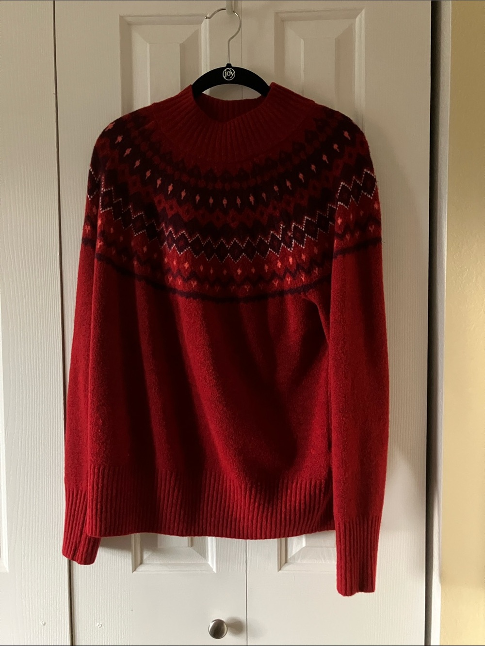 Style & Co. Red Fair Isle Turtleneck Sweater with Multicolor Yoke